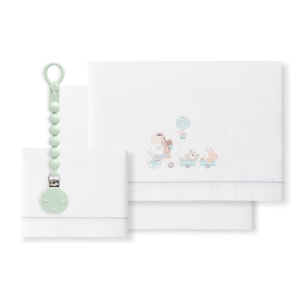 Sábanas Cuna Jirafa Bicicleta & Chupetero