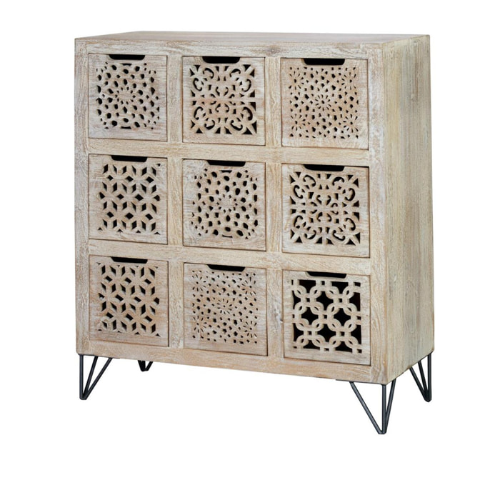 Cómoda - madera de mango - 102x88x38cm