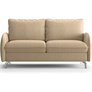 Canapé droit convertible 3 places en tissu chenille - ouverture express - NOVOLI