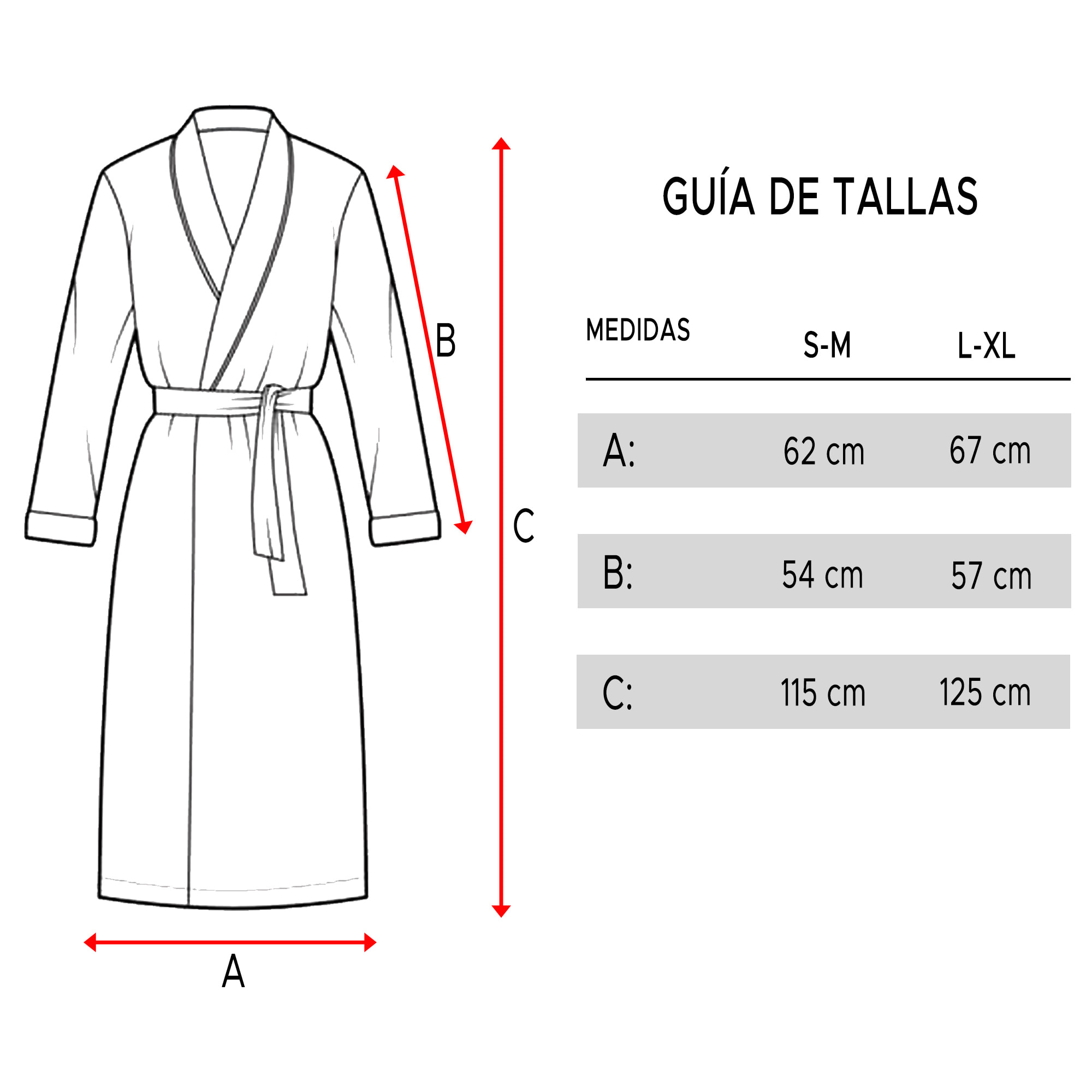 Albornoz l/xl 360 gr/m2 nido de abeja 100% algodón gris