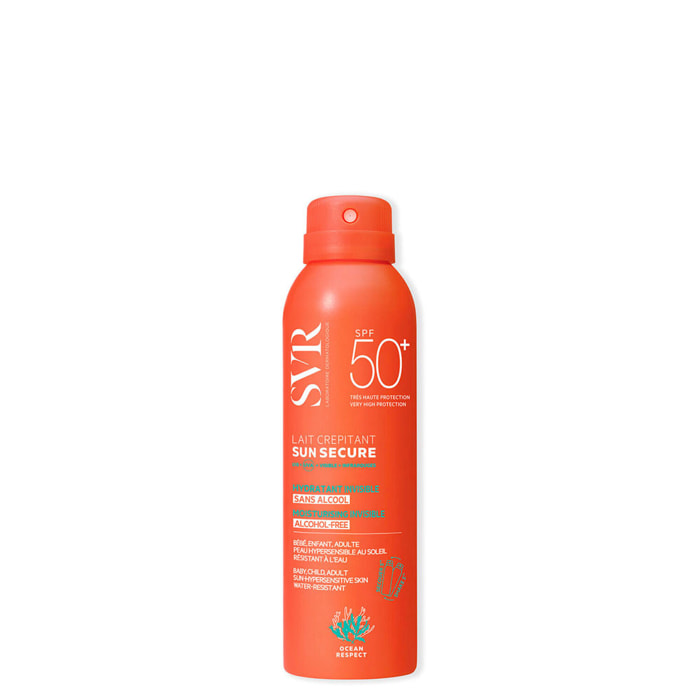 Sun Secure - Lait Crépitant Hydratant Invisible Sans Alcool SPF50+ 200 ml