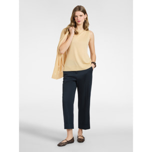 Elena Mirò - Top con escote barco - Beige