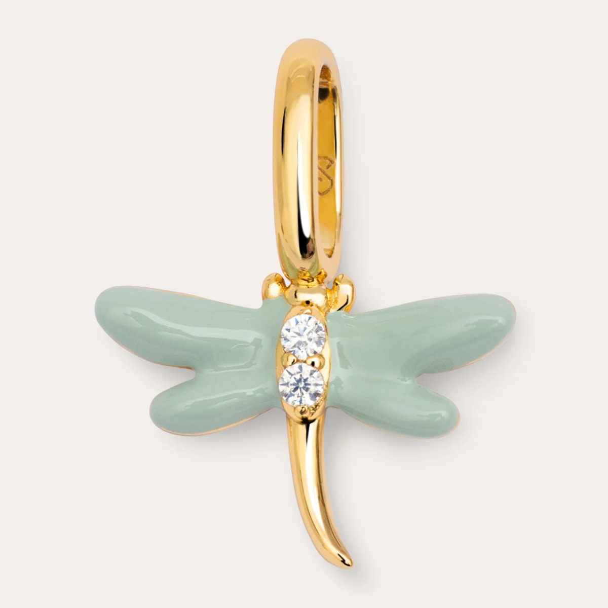 Charm Libélula Plata Baño Oro