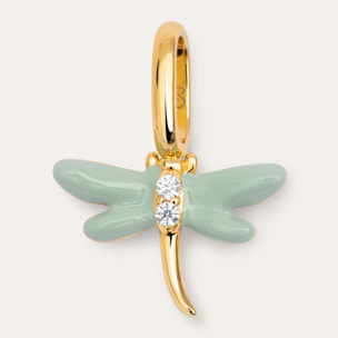 Charm Libélula Plata Baño Oro