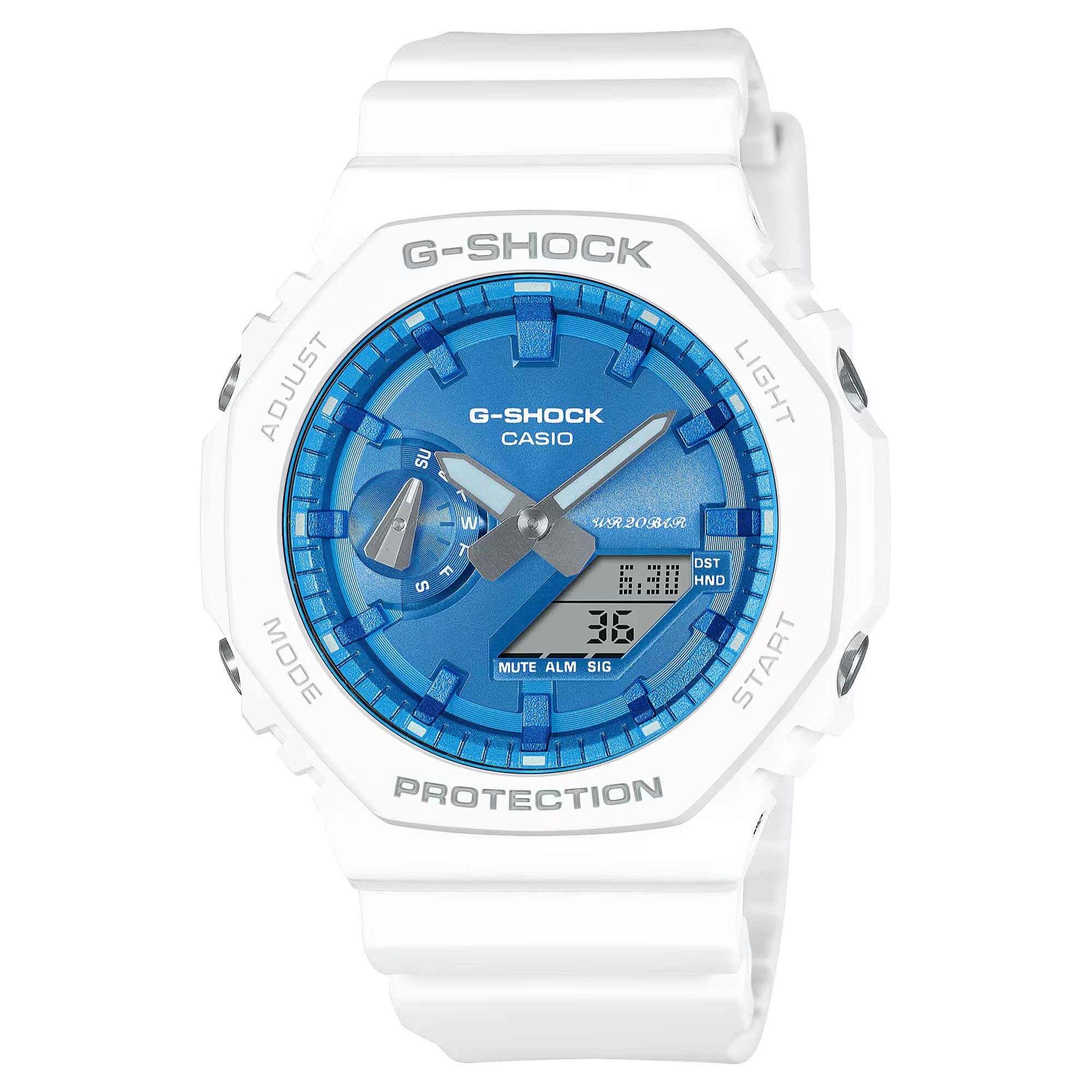 Reloj Casio GA-2100WS-7AER Hombre Digital Cuarzo con Correa de Resina