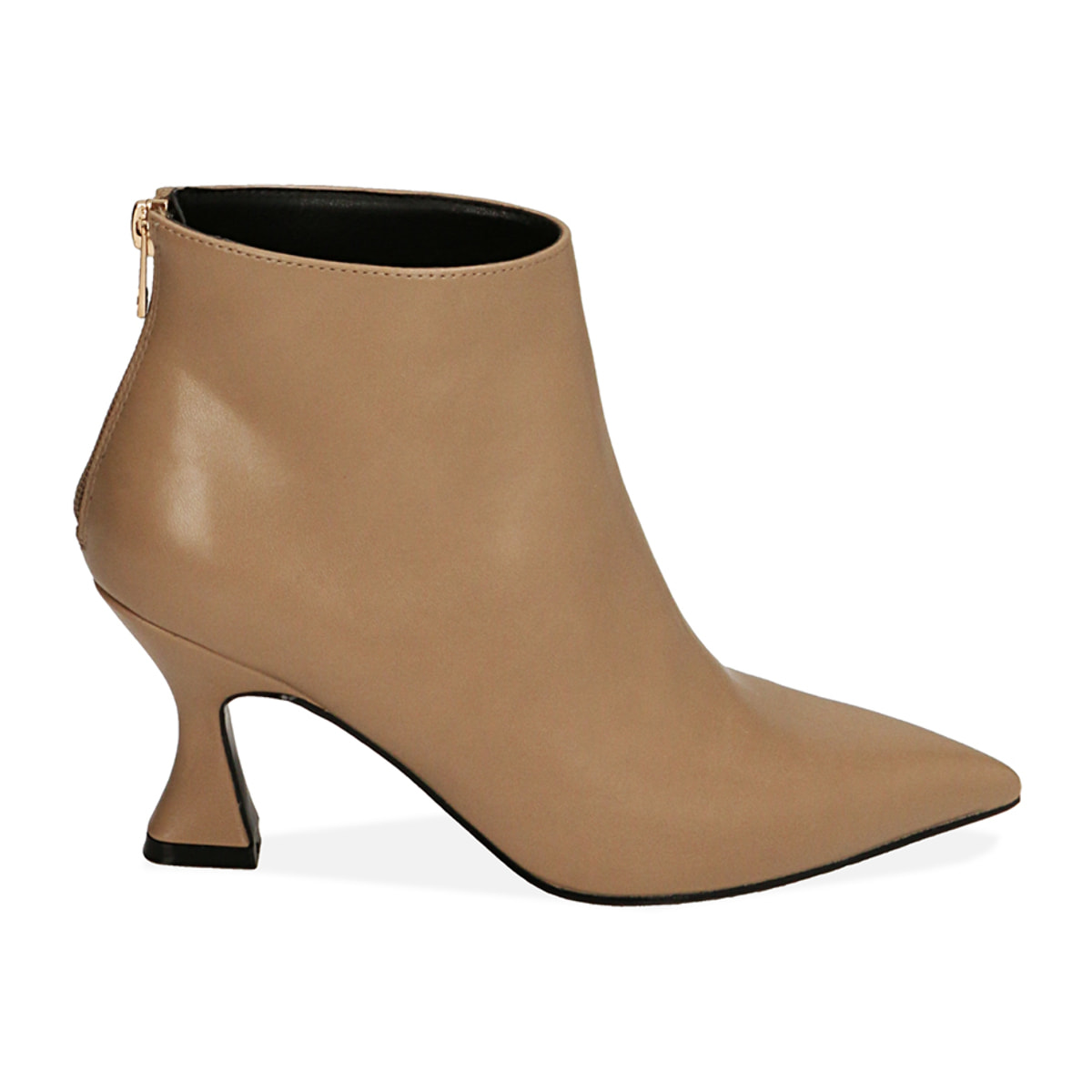 Ankle boots beige, tacco 7,5 cm