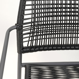 Chaise de jardin avec accoudoirs Madagascar noire Kare Design