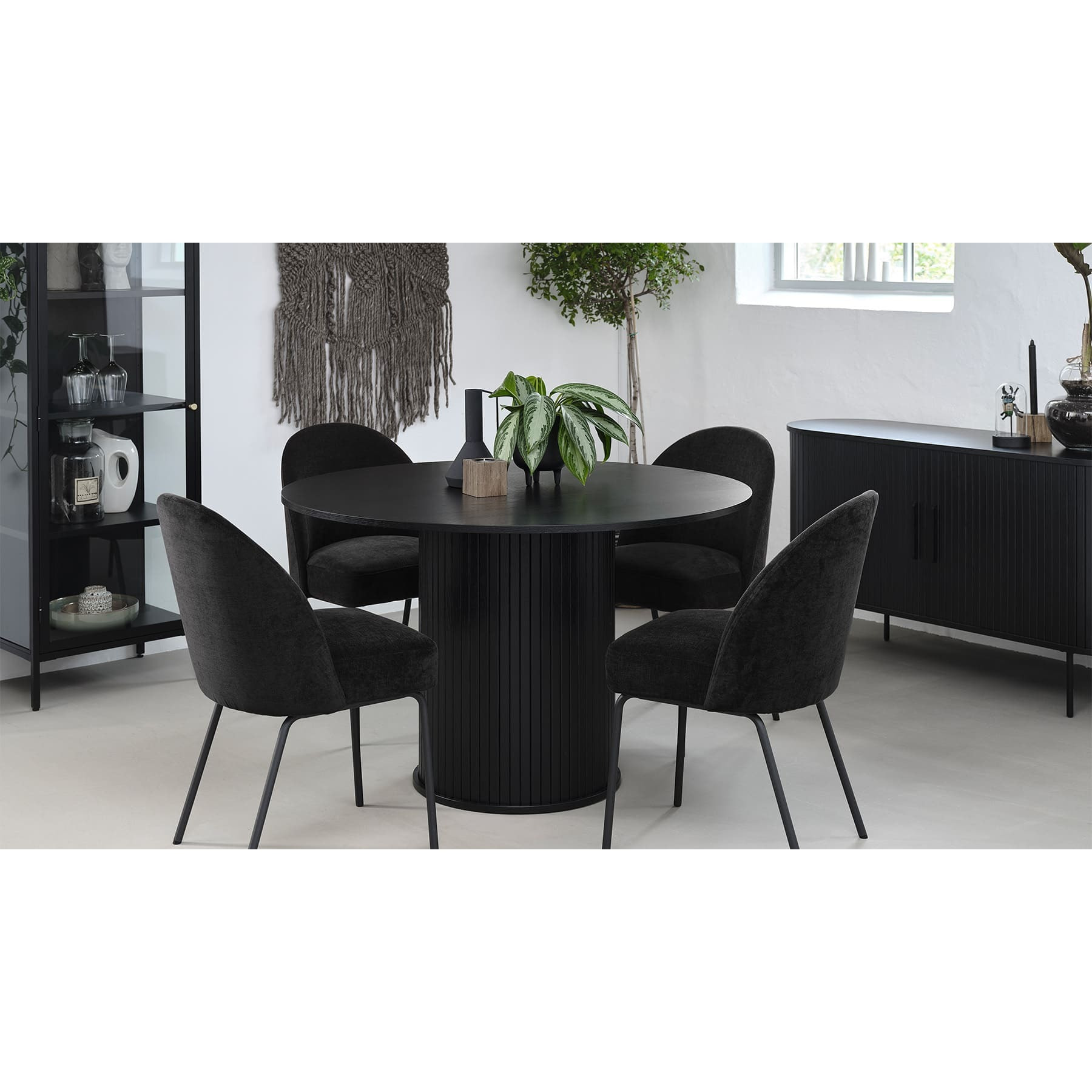 Table à manger bois noir alba 120x120cm