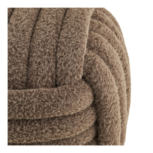 Pouf Napier in tessuto marrone con design annodato 48×48×43 cm