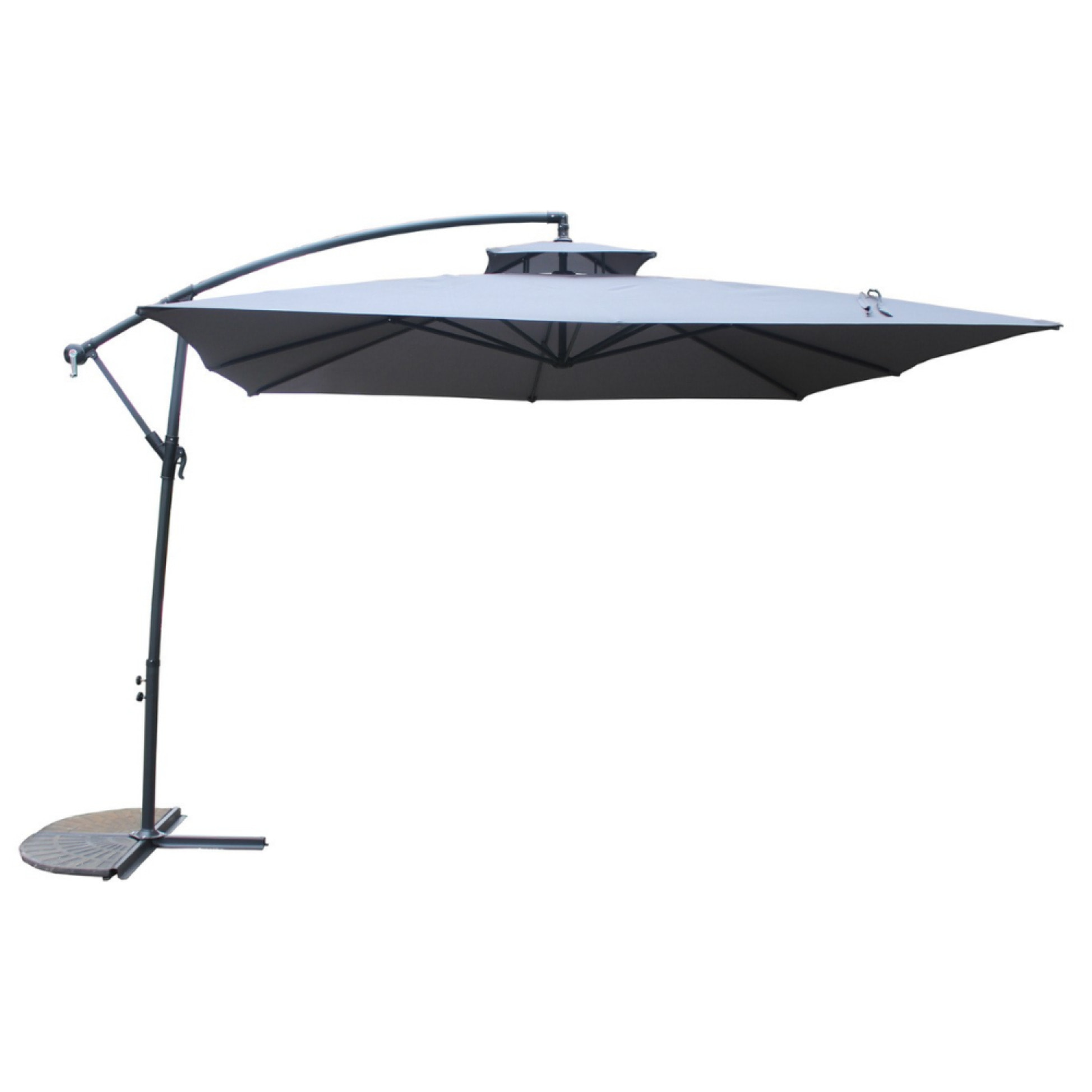 Parasol déporté carré gris 3x3 m CORTO