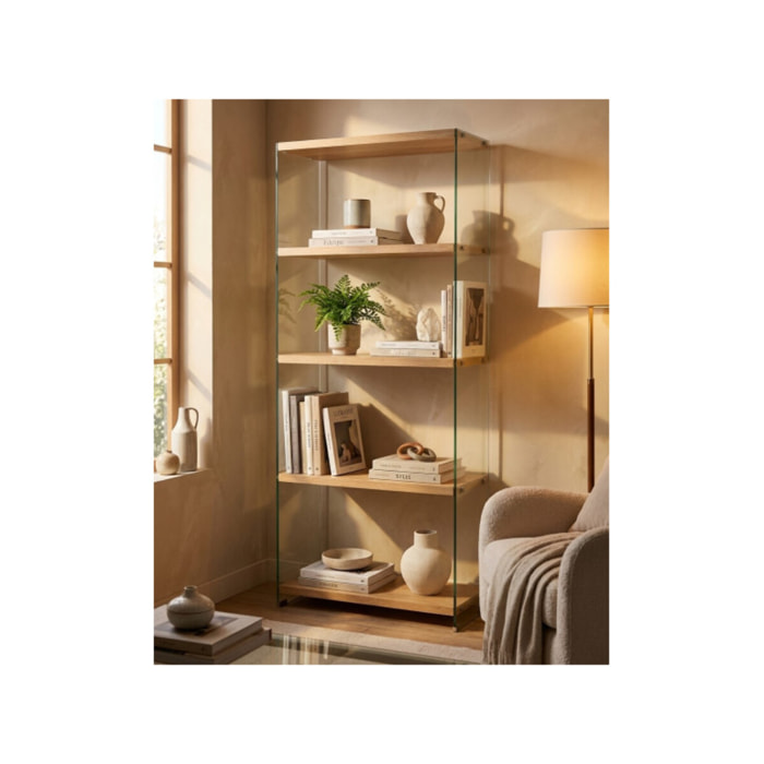 Bibliothèque en verre trempé grand modèle - GLASS