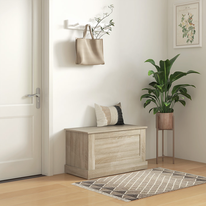 Coffre de rangement - coffre à jouets en bois 80 x 40 x 45 cm - bois naturel