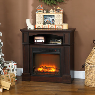 Cheminée électrique XL style classique chic 1800W  effet flammes LED réglable télécommande effet bois