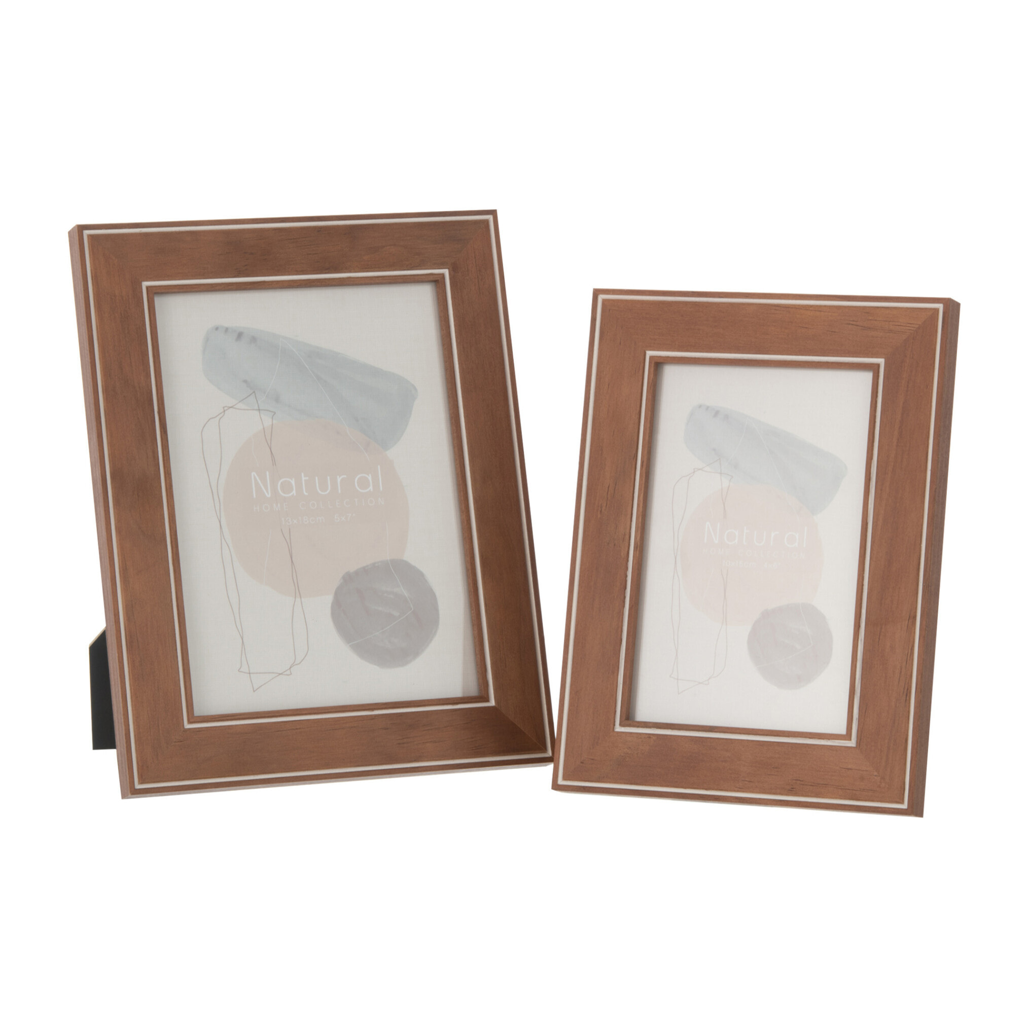 J-Line cadre photo - bois - brun foncé - 2 pcs