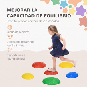 Piedras de Equilibrio para Niños de 3-8 Años Conjunto de 6 Piezas Bloques de Equilibrio Apilables con Base Antideslizante para Entrenamiento de Equilibrio y Promover la Coordinación Multicolor