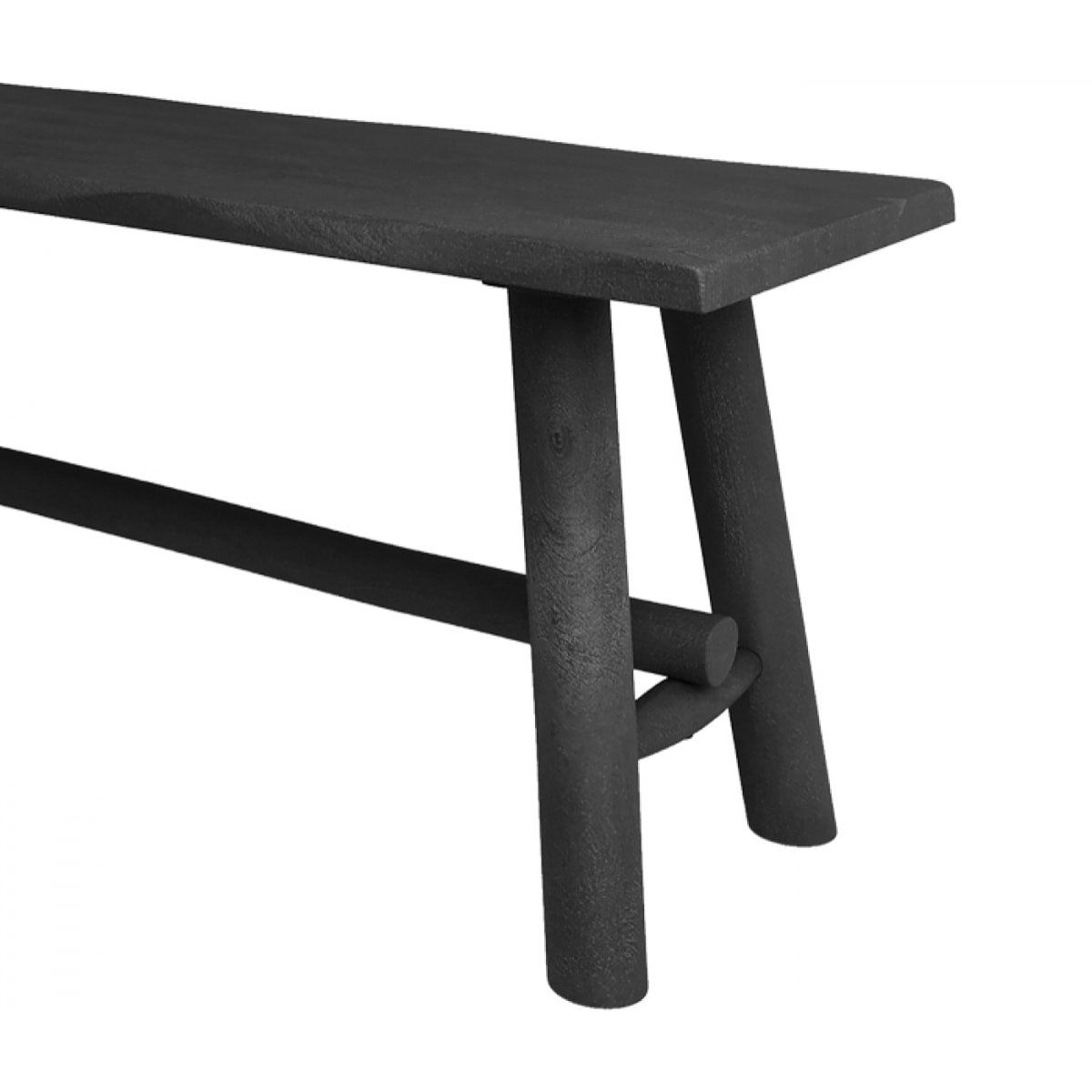 Banc noir en bois de manguier 145 cm - Toxis