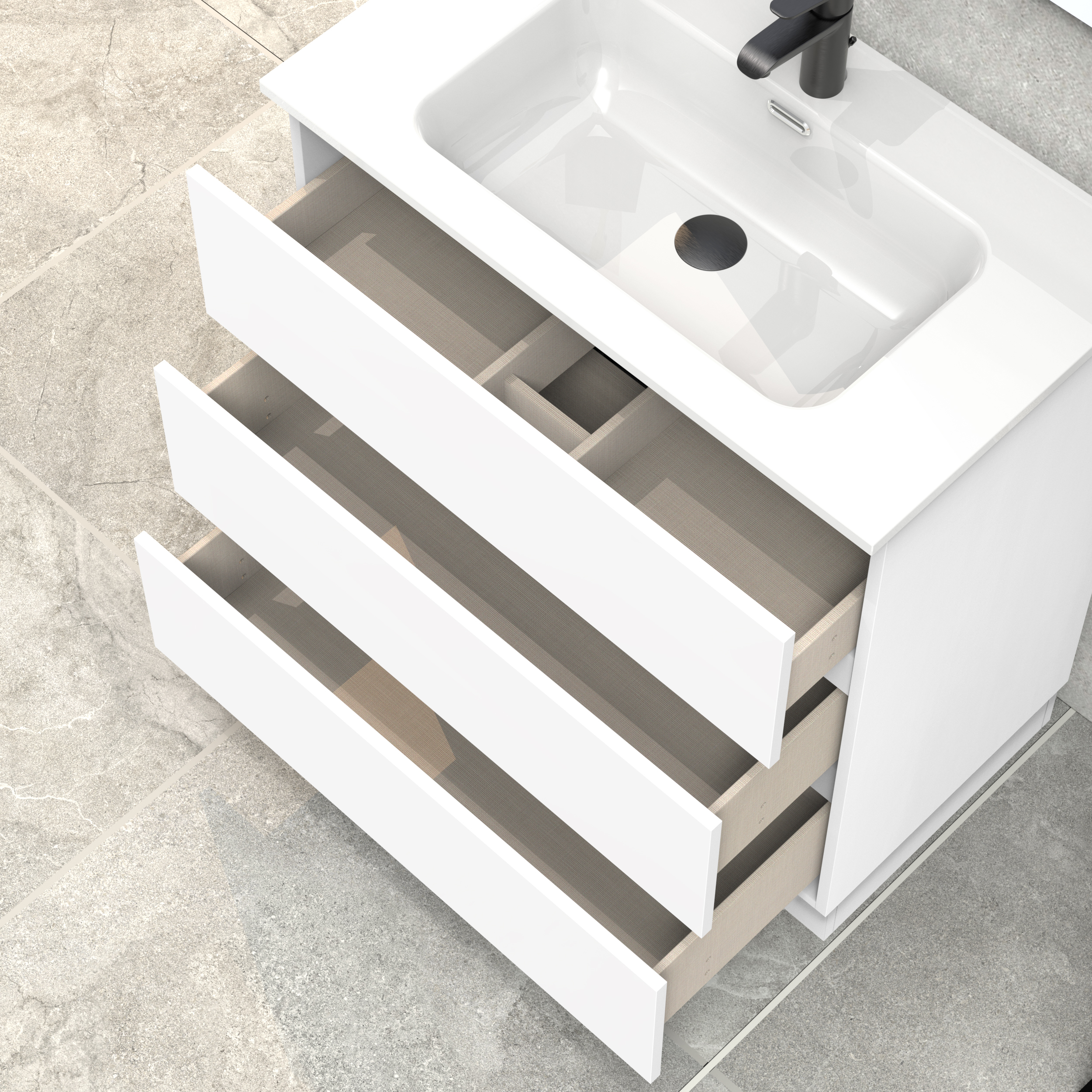 Ensemble de salle de bain IRONA 3C, 70cm, comprend lavabo et miroir