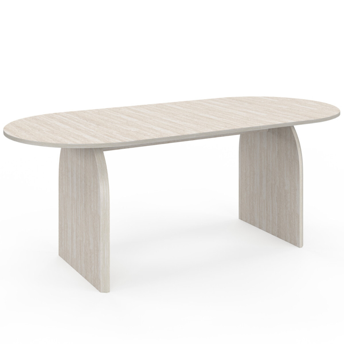 Table à manger extensible Japandi 160-200cm effet travertin