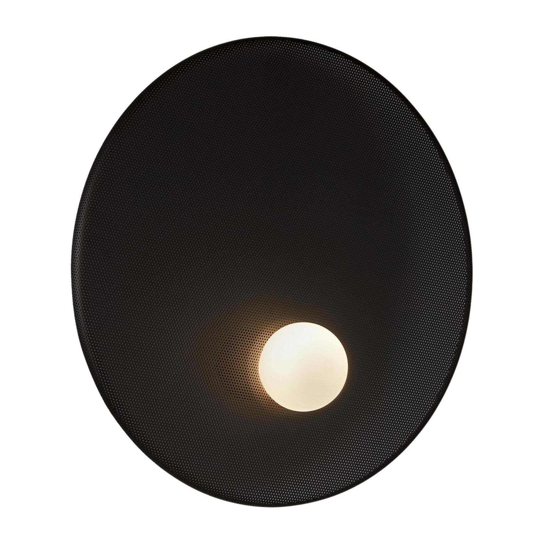 LEDS C4 Trip - Aplique de Pared Interior Ø460mm E14 Aluminio y Acero Negro con Difusor de Cristal Opal