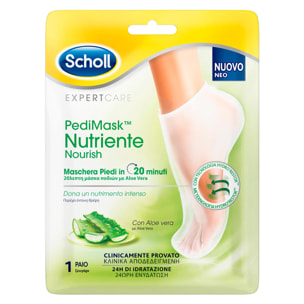 Scholl Pedimask Maschera Piedi Nutriente con Aloe Vera e Pantenolo - Confezione da 1 Paio di Calzini