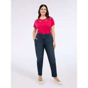 Fiorella Rubino - Jeans balloon effetto stonewashed - Blu