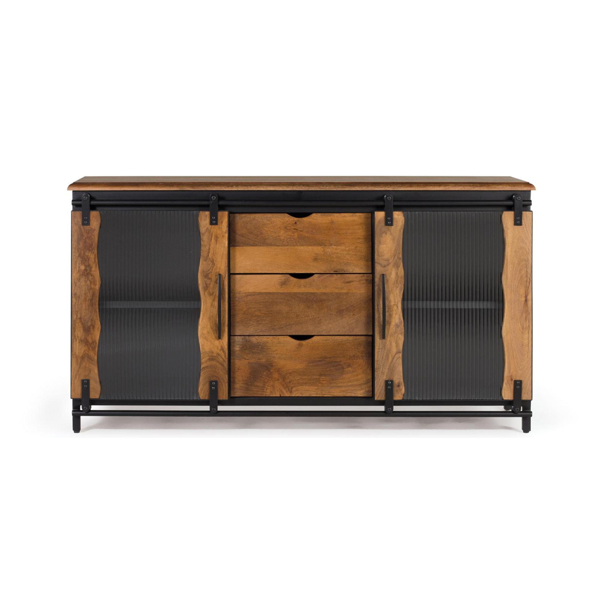 Aparador de Madera de Mango, Metal Estilo Industrial