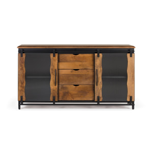 Aparador de Madera de Mango, Metal Estilo Industrial