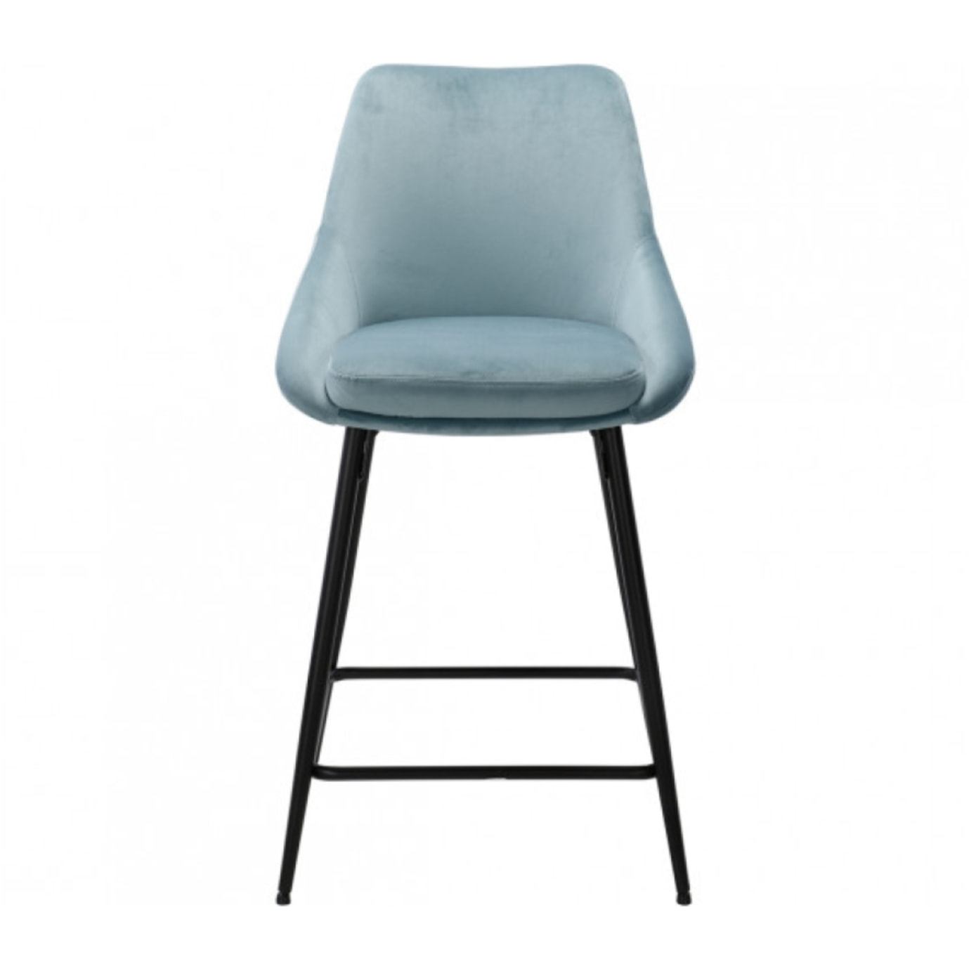 Tabouret de bar en velours avec piètement métal noir - 6 coloris - MONDO