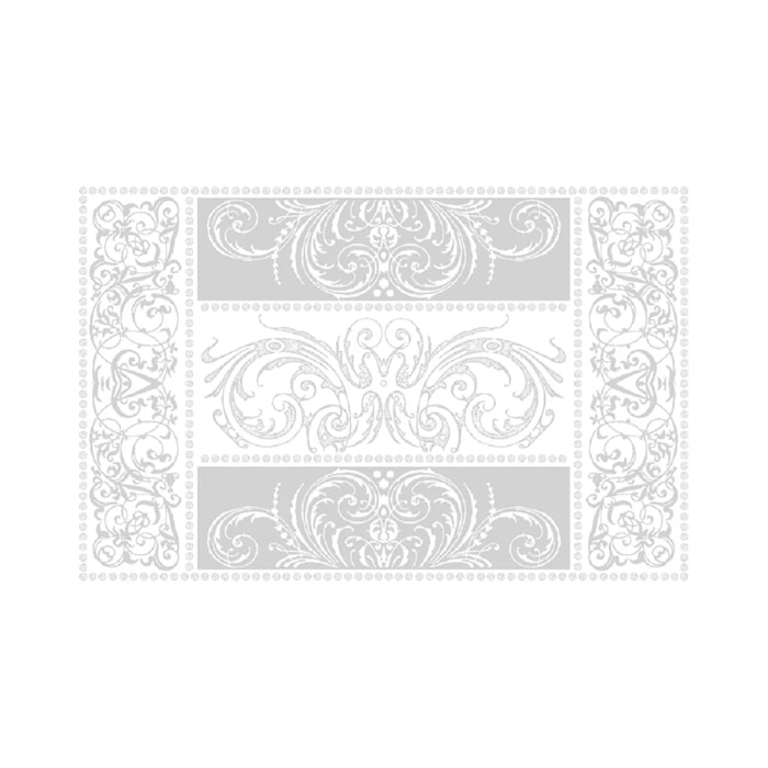 Set pur coton bio anti tache motif jacquard Alexandrine neige