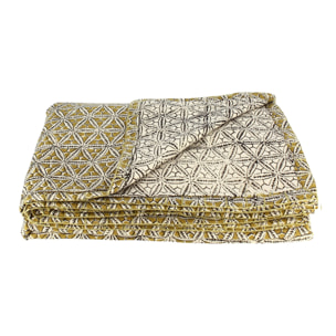 Courtepointe en coton jaune 160cm HOUSNIA