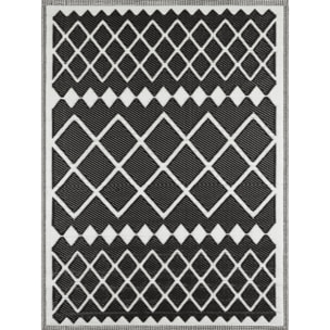 Scoobi - tapis d'exterieur noir motif éthnique