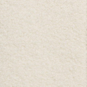 Lit avec tete de lit arrondie Louise - Blanc bouclette