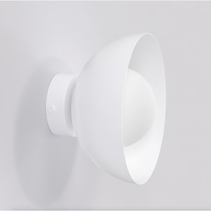 Lampada a parete Bibi in acciaio bianco opaco