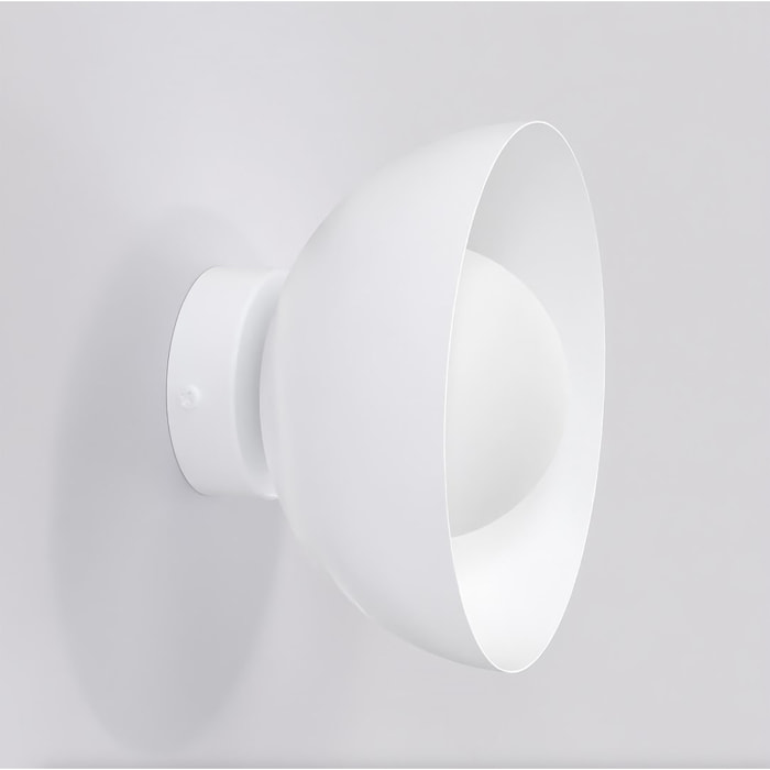 Lampada a parete Bibi in acciaio bianco opaco