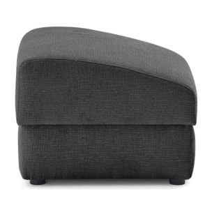 Bastille - pouf en tissu velours relief - Gris Anthracite