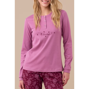 Pigiama donna invernale in caldo cotone articolo cachemire. Noidinotte