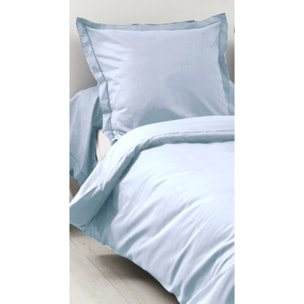 Housse de Couette Unie en 100 % Coton - Bleu ciel