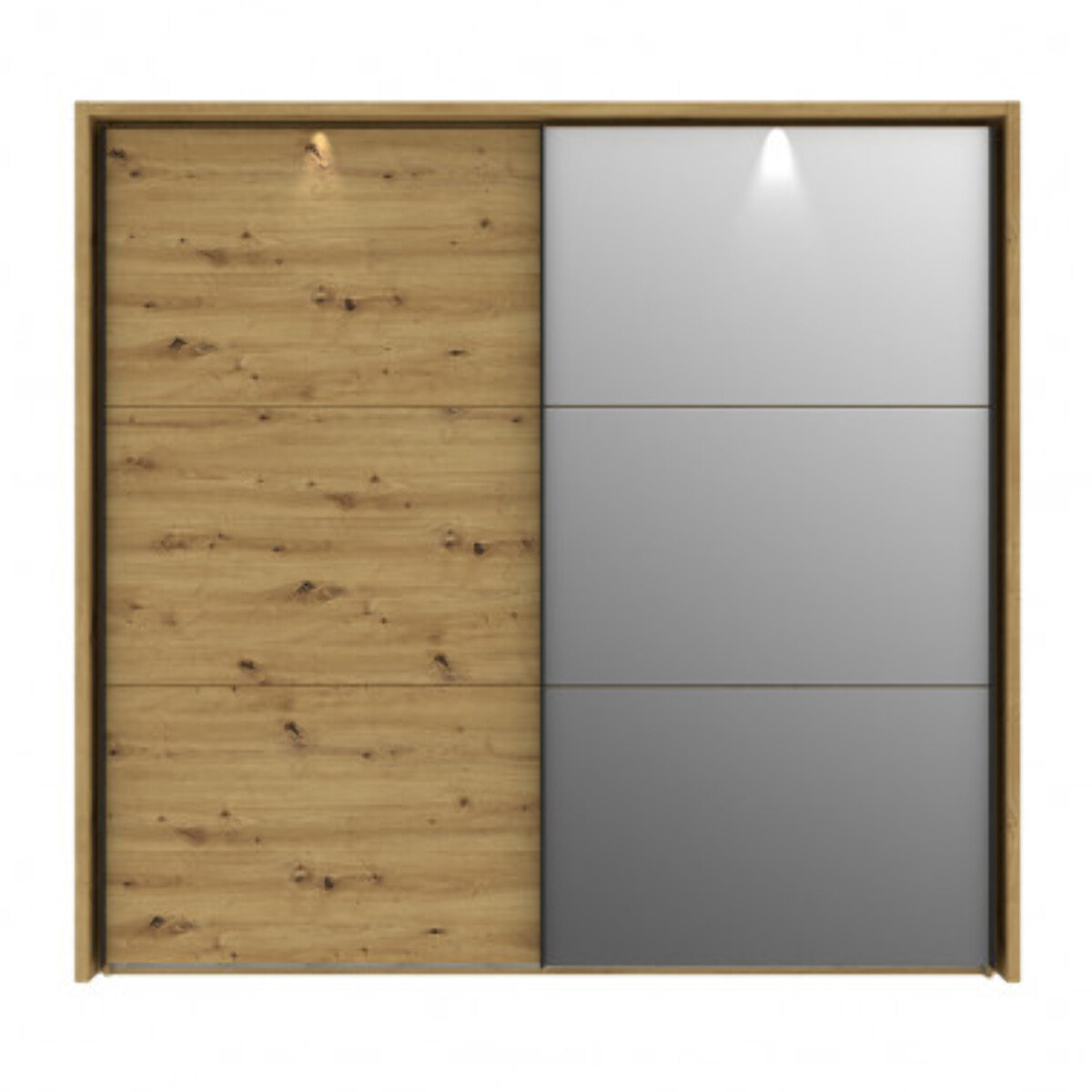 Armoire Dressing 2 portes coulissantes LED & miroir L230cm - IBIZA