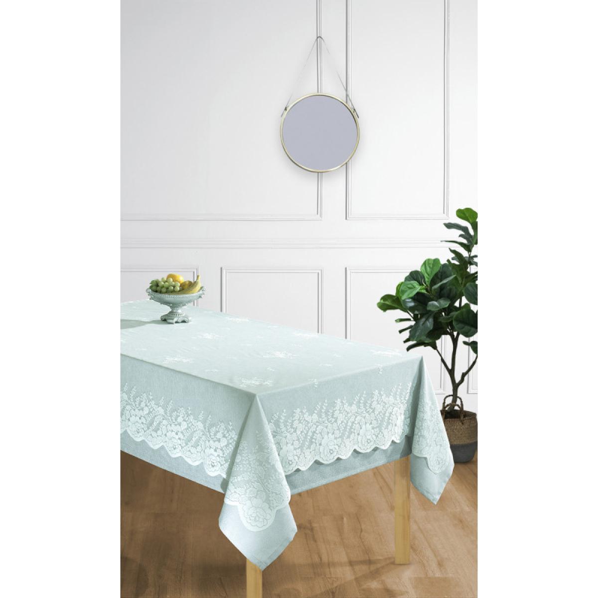 Nappe + Surnappe en dentelle ''Style Vintage'' -Menthe