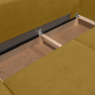 Canapé d'angle convertible 5 places en tissu chenille - HARPER