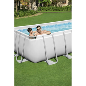 Bestway Piscine hors sol tubulaire rectangulaire Bestway Power Steel 549 x 274 x 122 cm gris clair