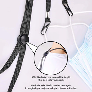 Corda lanyard regolabile per maschere