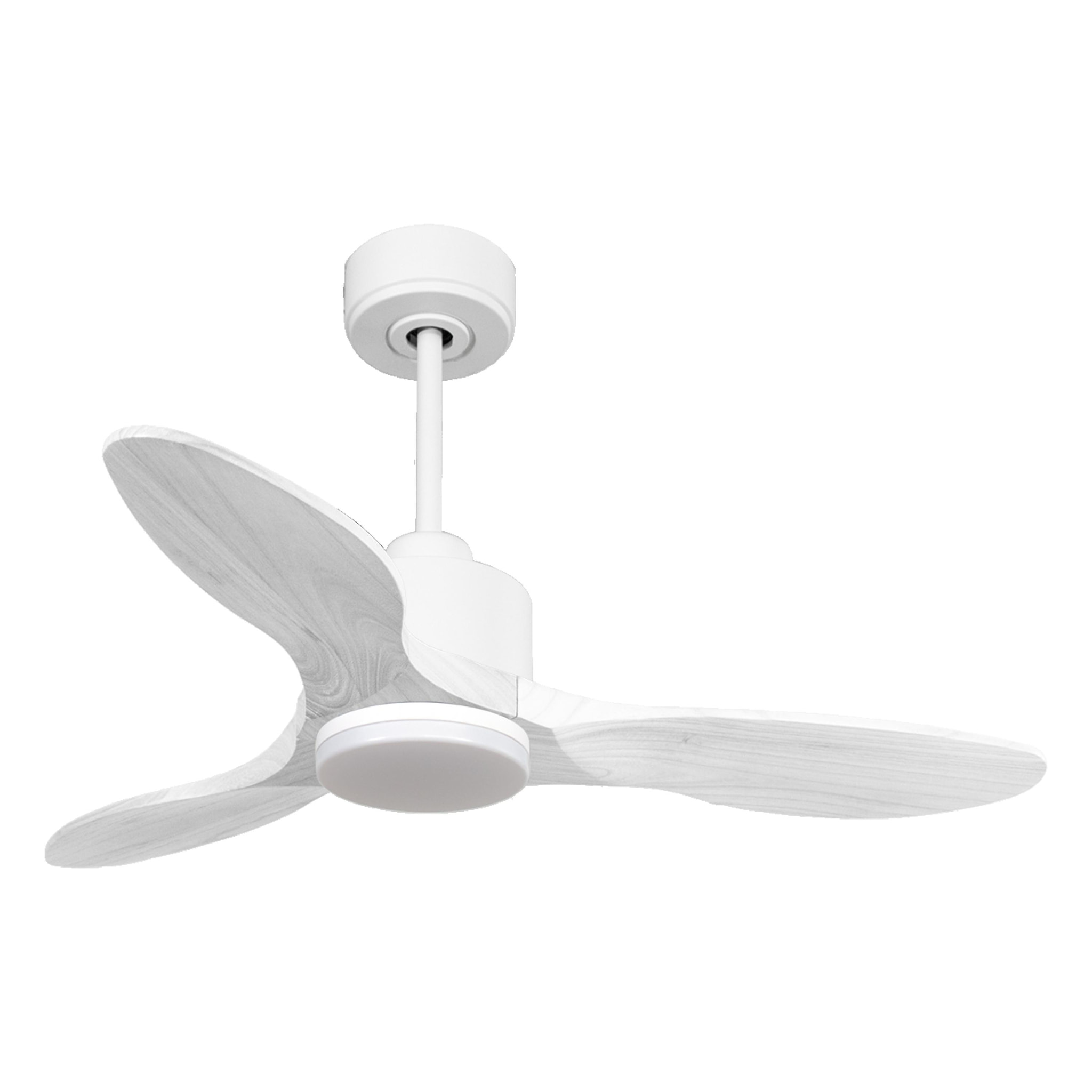 Ventilateur de plafond Réversible  Thermostat Dimmable Wifi Moteur à courant continu Toits en pente Télécommande Lumière à trois tons Hypersilence Mémoire