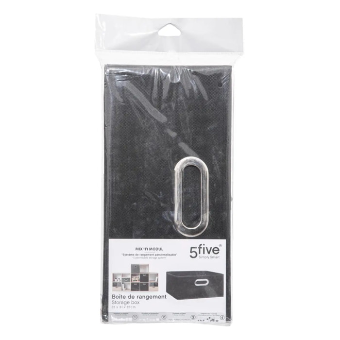 Panier tissu 31x15cm "Mix N' Modul" noir