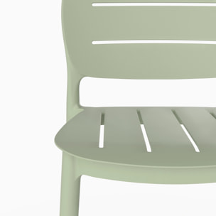 Lot de 2 chaises de bar de jardin 75 cm en plastique vert pastel - Lola