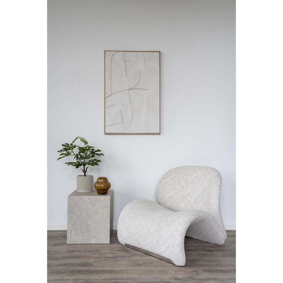 Quadro decorativo 3D Madeline No.1 in bianco 60x90 cm