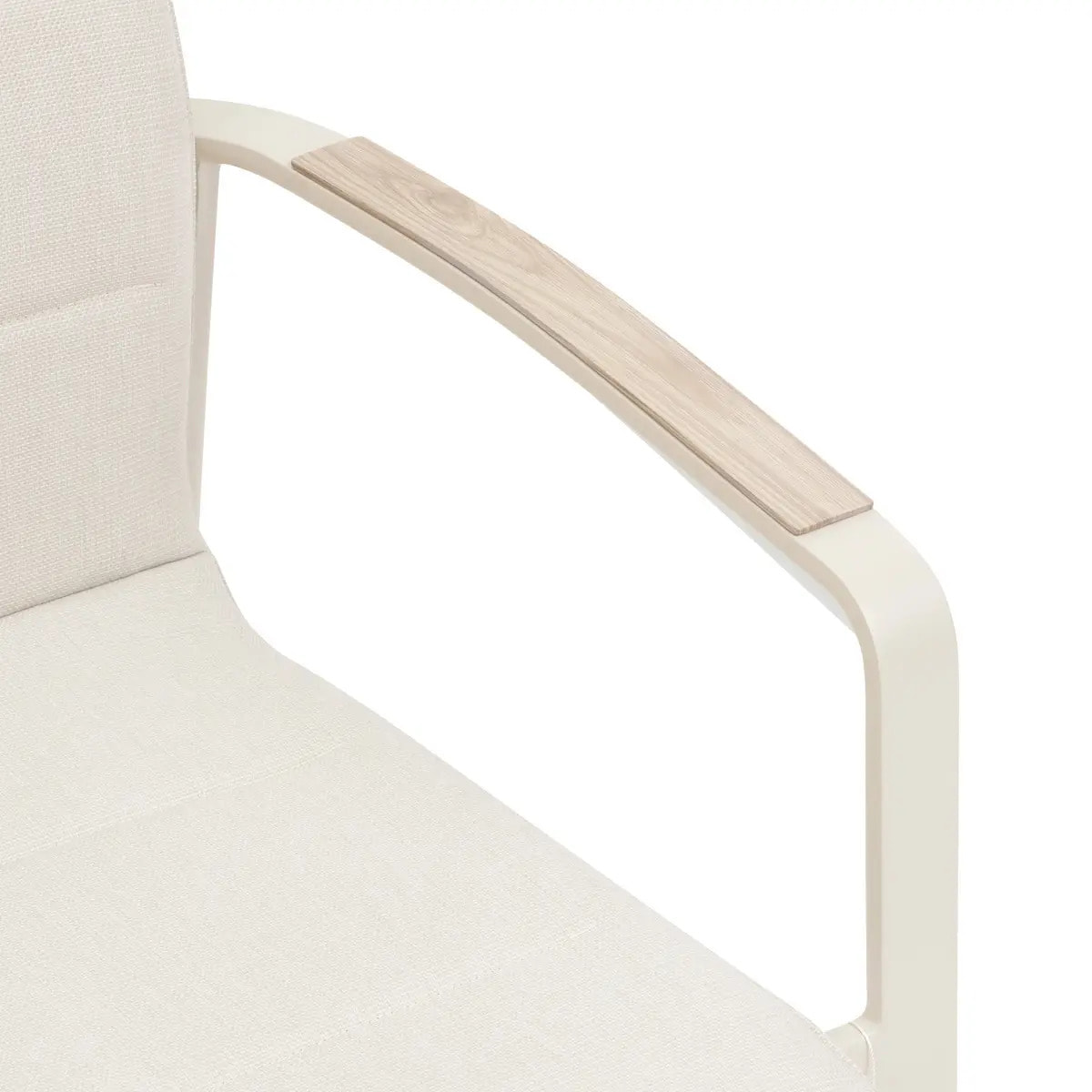 Fauteuil de jardin empilable "Diese" argile & ivoire aluminium et texaline