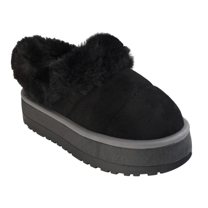 Ciabatte in simil camoscio imbottite con platform