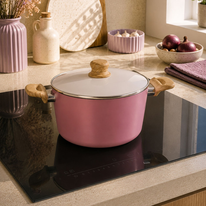 Faitout 24cm en aluminium recyclé lilas - tous feux COLORAMA