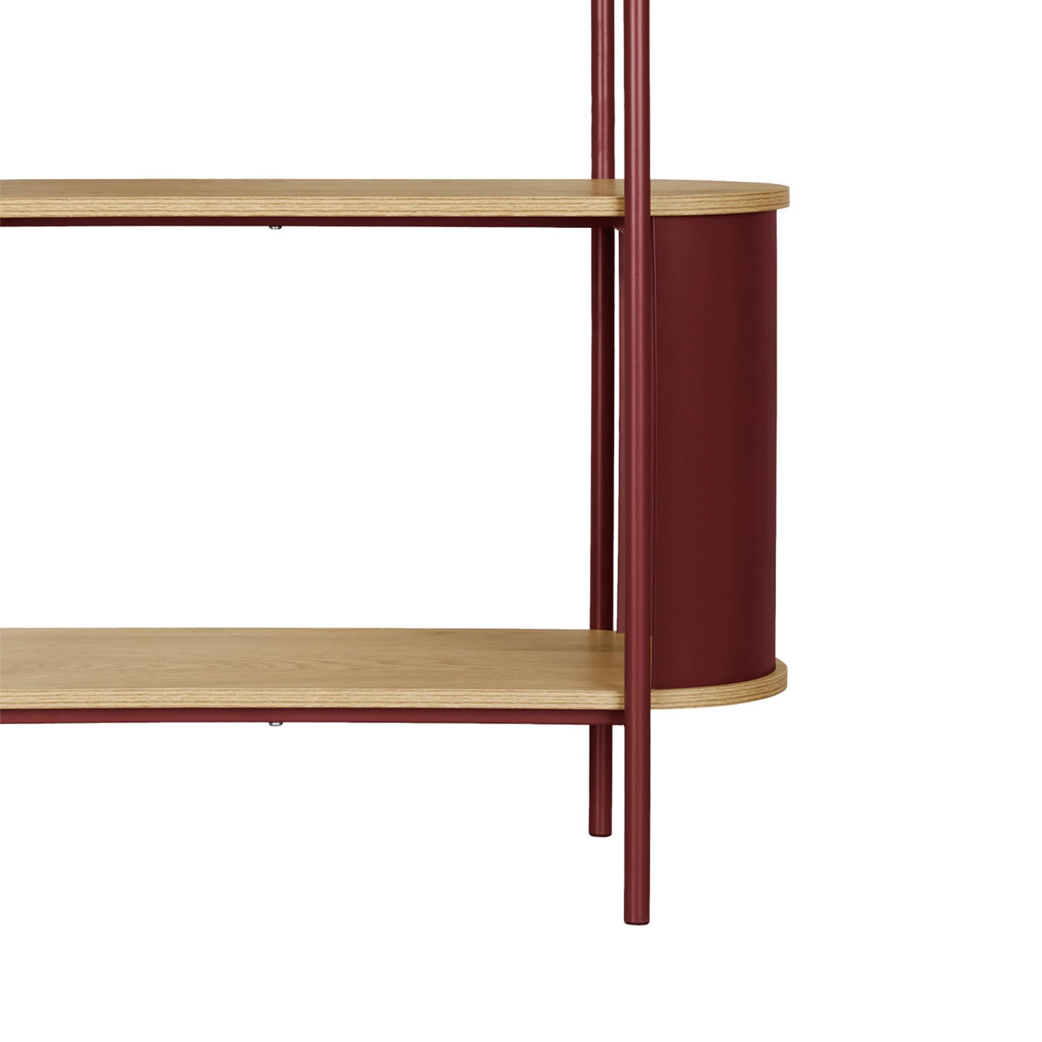 Etagère bibliothèque métal courbé et décor bois 5 niveaux MOLTO